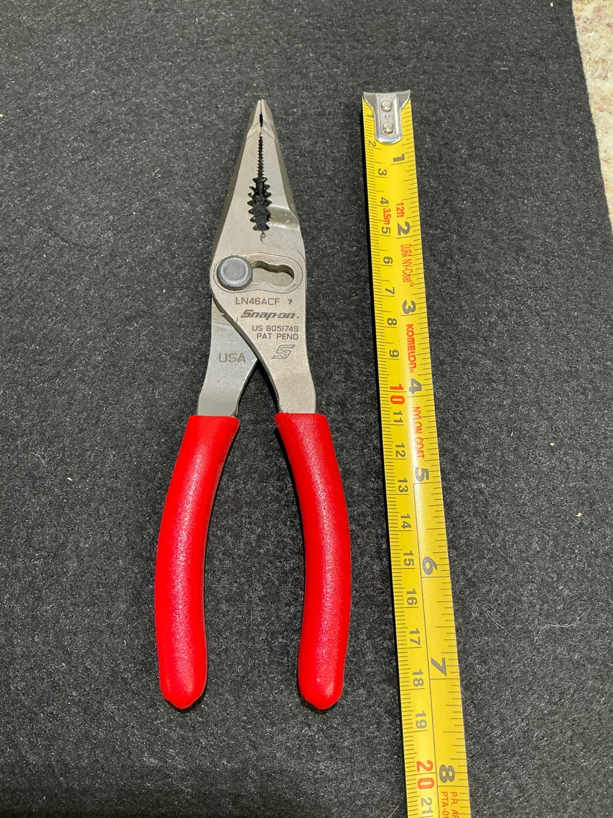 Snap On 7″ Long Red Soft Grip Slip Joint Pliers LN46ACF