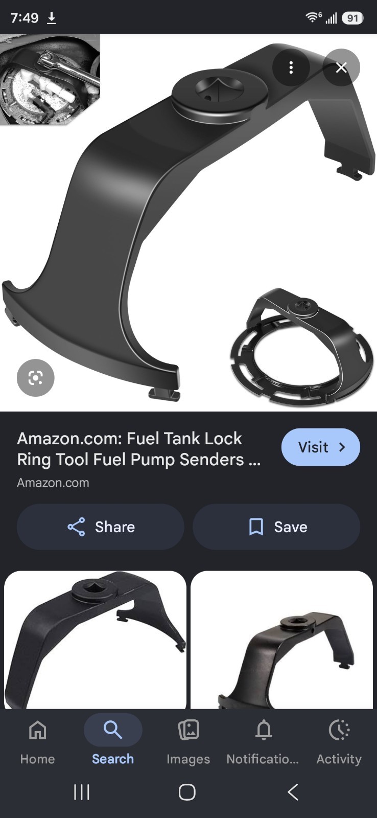 Fuel Pump Lock Ring Tool for Hyundai Santa Fe 2007-2012 45# Steel Durable 6599