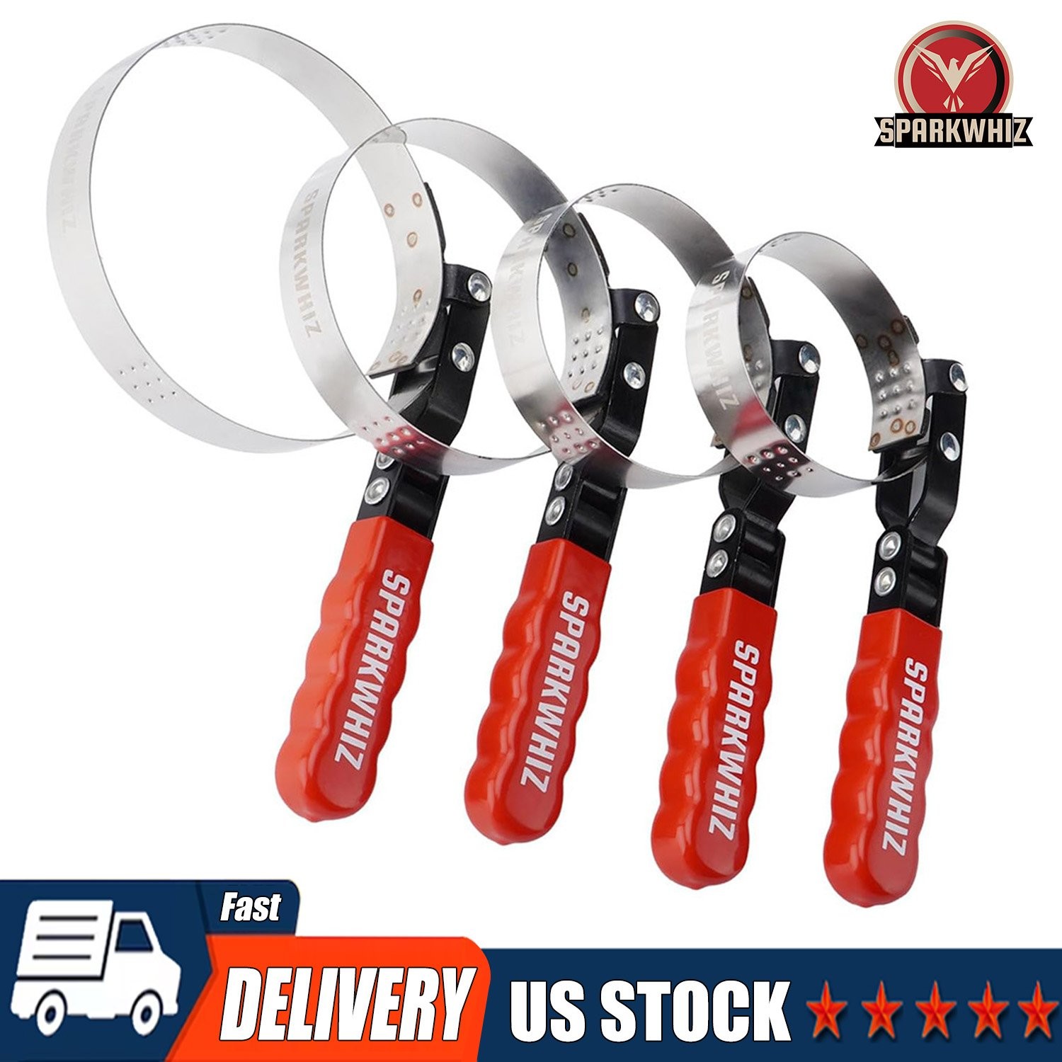 Set of 4 Swivel Oil Filter Wrench 2-3/4″ – 5-1/4″ 4 Size Oil Filter Strap Wrench