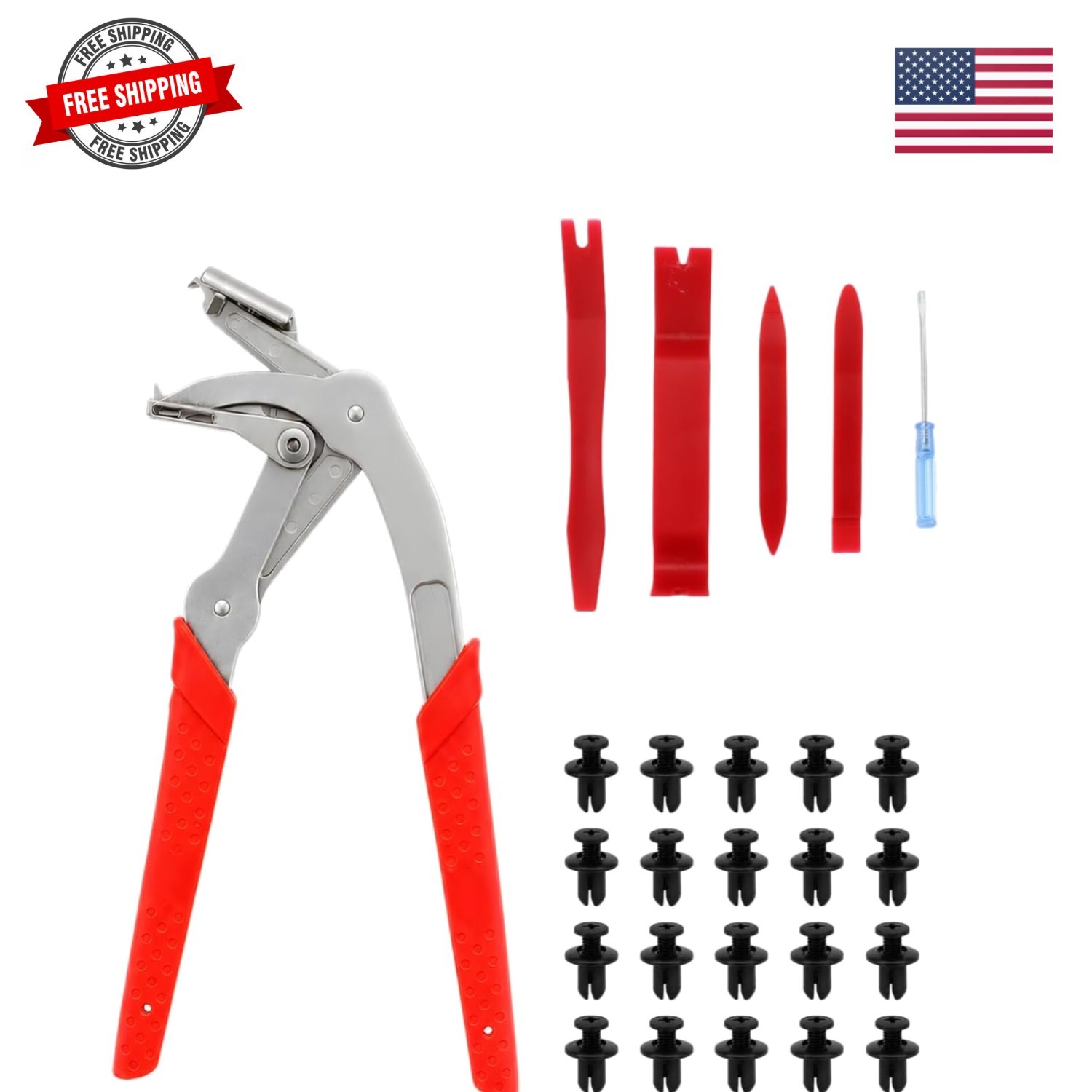 Kit, Automotive Trim Removal Tools with Panel Pry Set, Fastener Clip Remover,…
