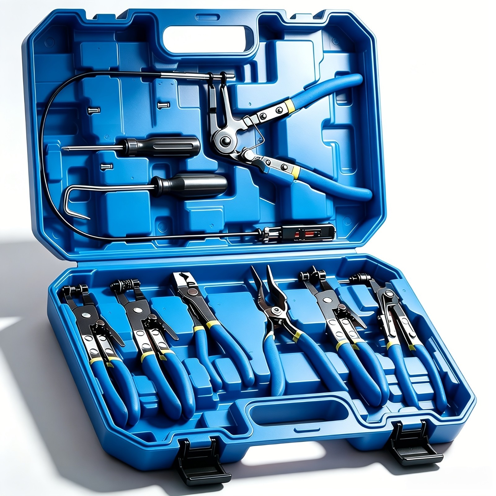 9pcs Flexible Hose Clamp Pliers Set, Long Reach Spring Wire Clip Plier Hose Clam