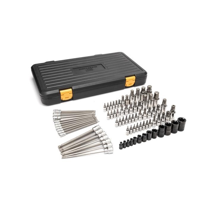 Gearwrench KDT86538 80PC 1/4″, 3/8″ & 1/2″ Drive Hex/Ball End Hex Bit Socket Set