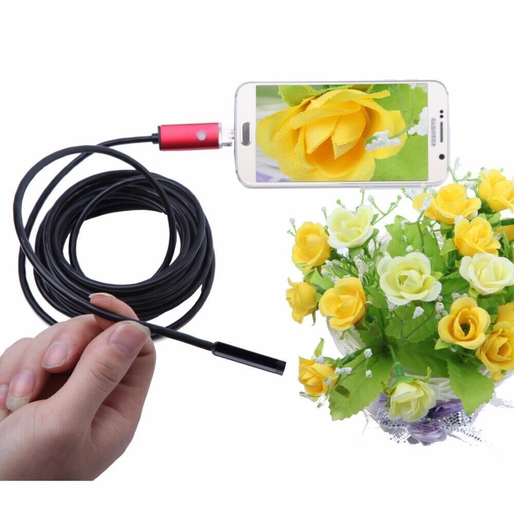7mm 5M Car Endoscope HD 6Led Android PC USB Borescope Inspection Camera-US Stock