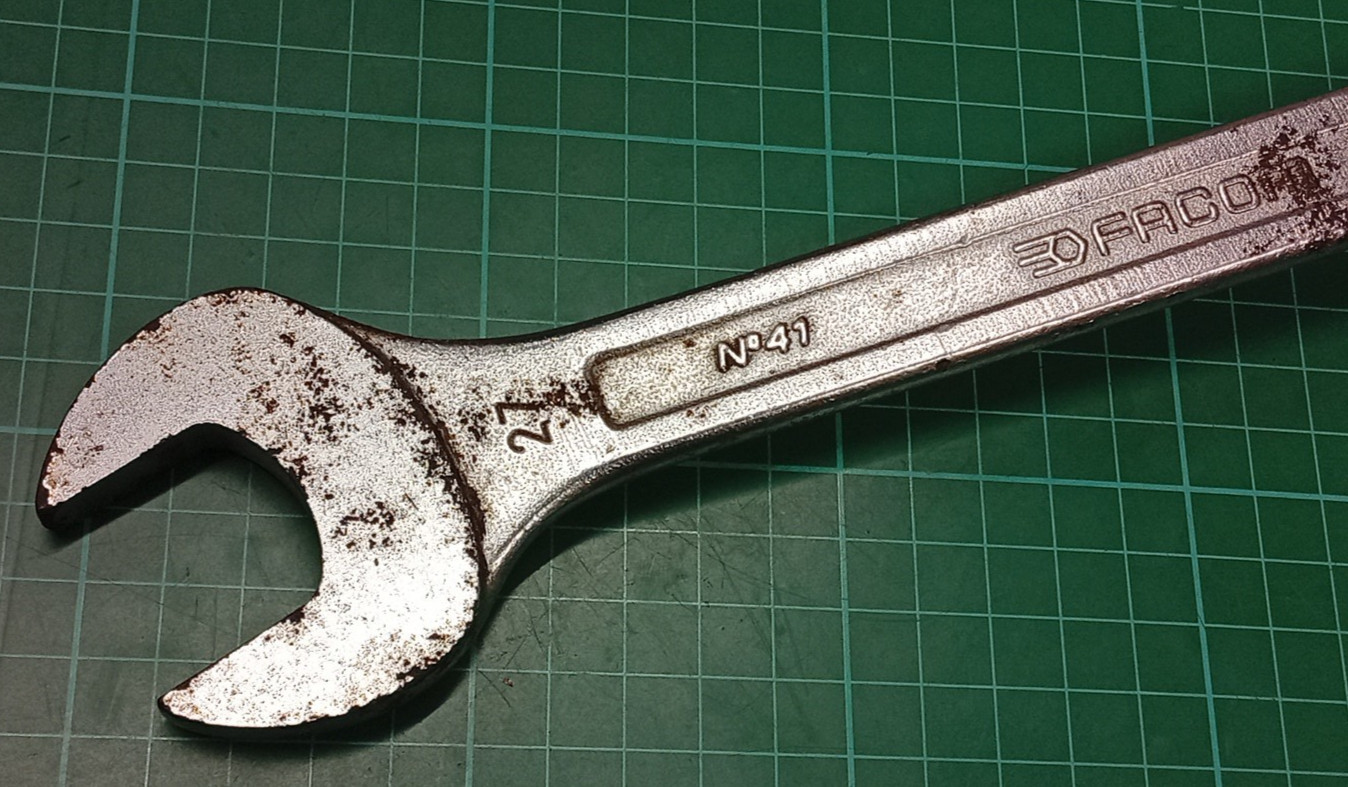 Vintage Facom Vanachrome No41, 27mm Offset Combination Spanner, Made In France