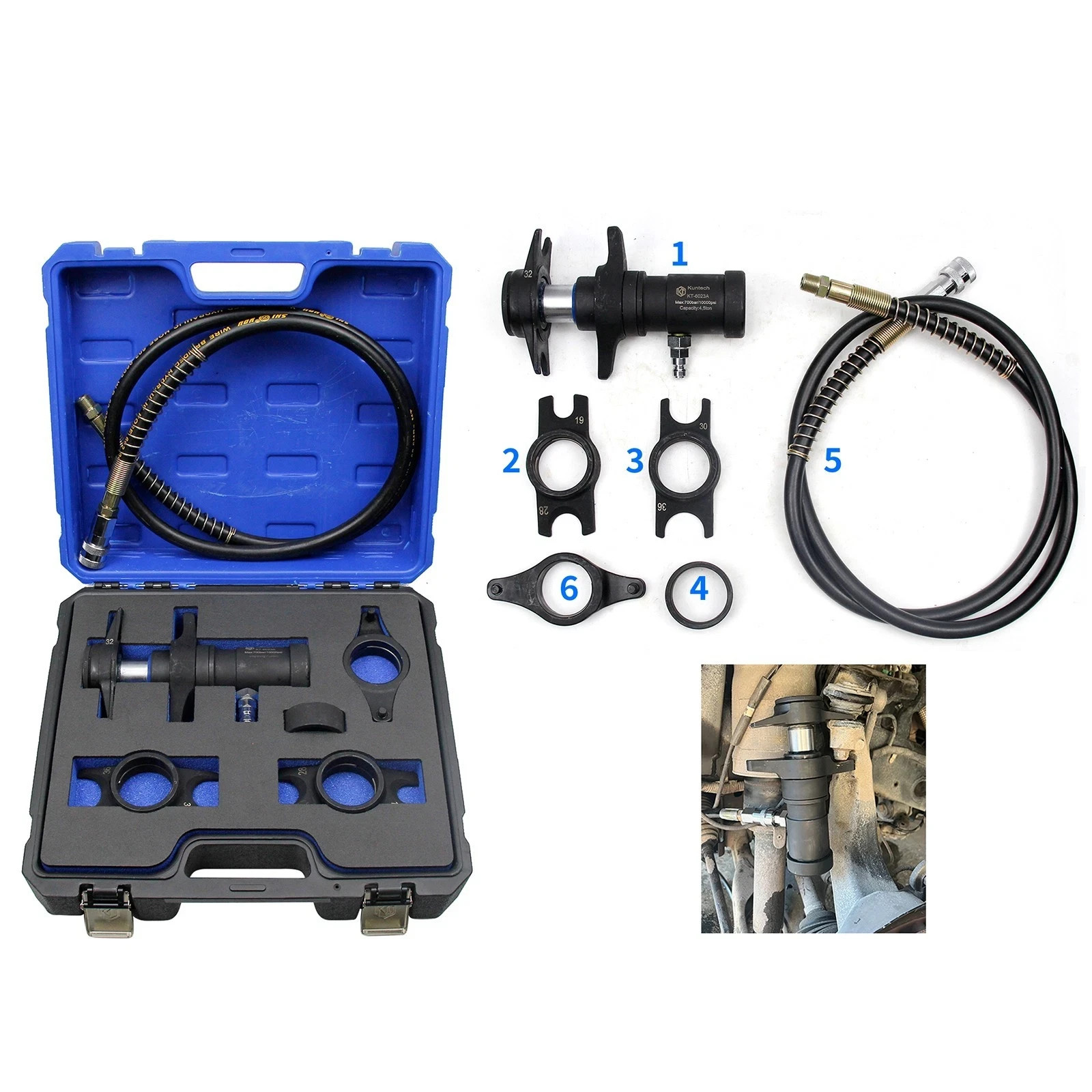 10000 PSI Air Hydraulic Foot Pump & Hydraulic Ball Joint Removal Separator Tool