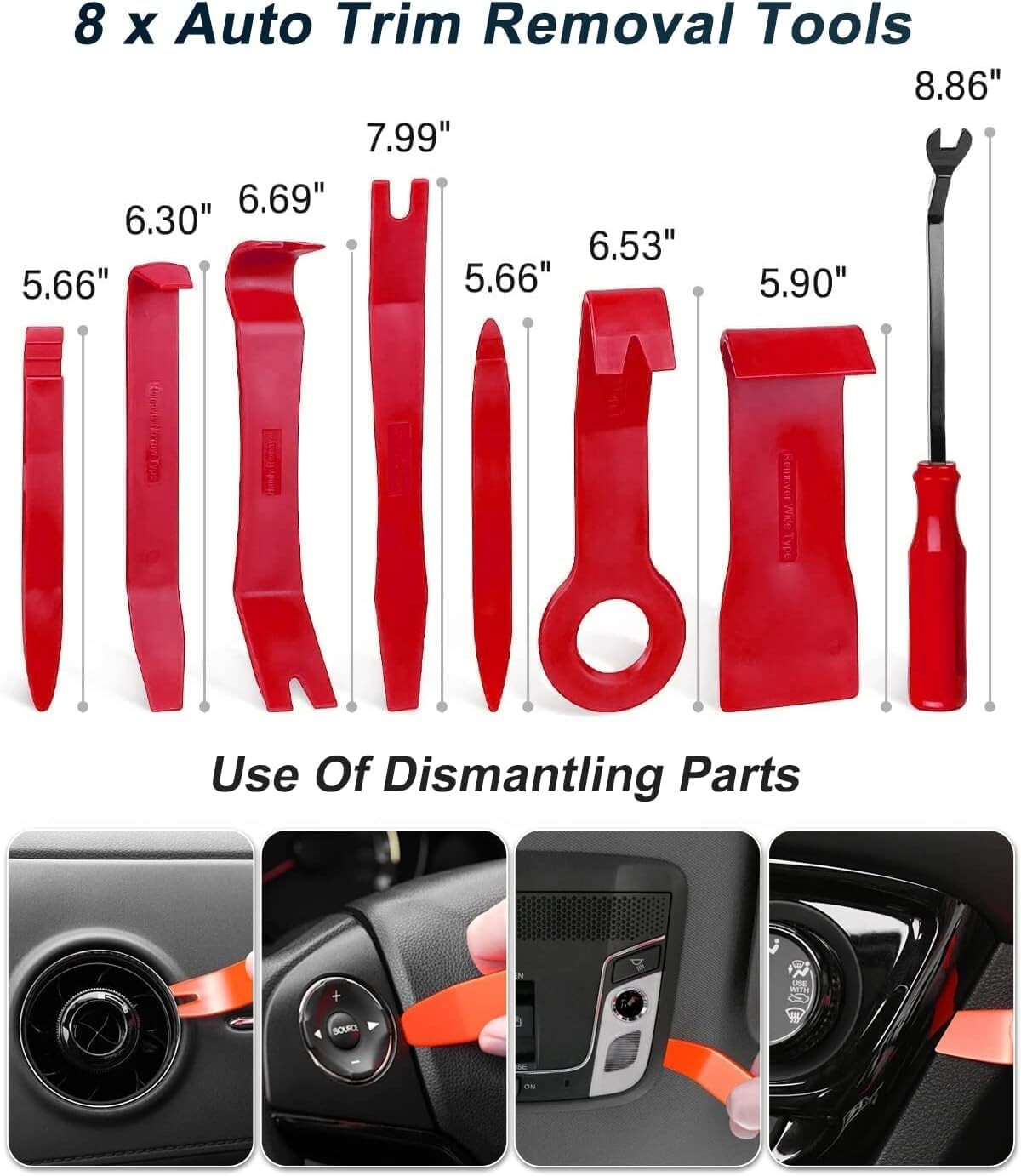 17pcs Car Tool Kits with 68″ Hook & Air Pump, Portable Case for Emergency