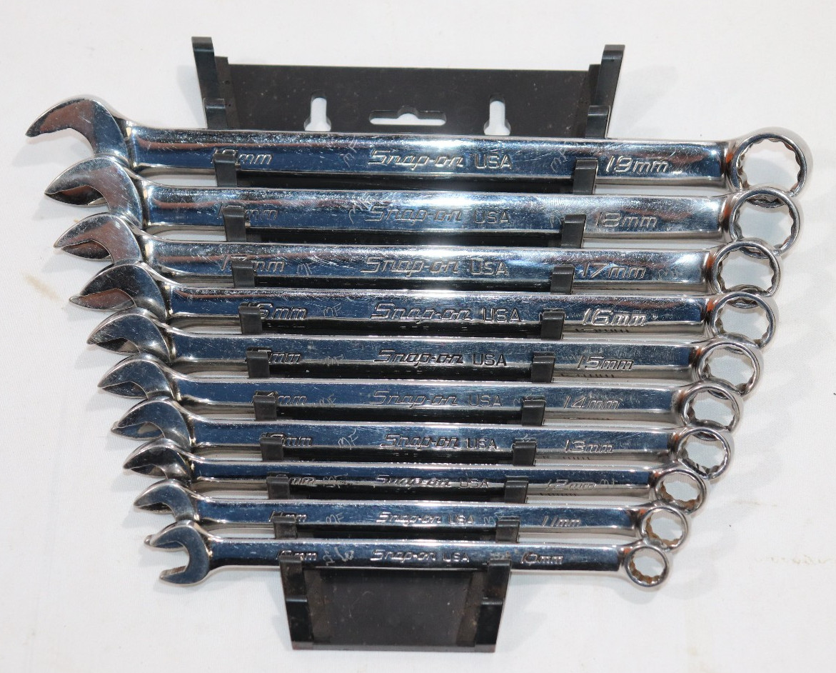 Snap On SOEXM710-10 Pc Metric Flank Drive Plus 12 Pt Combination Wrench Set