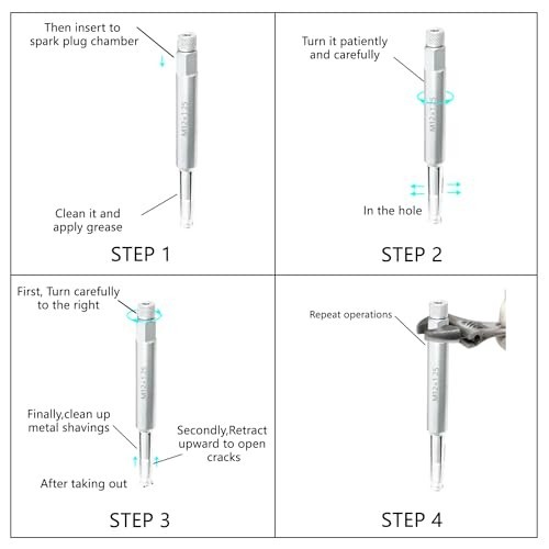 12mm Spark Plug Thread Repair Tool Kit – M12x1.25 Back Tap & Chase Taps, 2-Pack