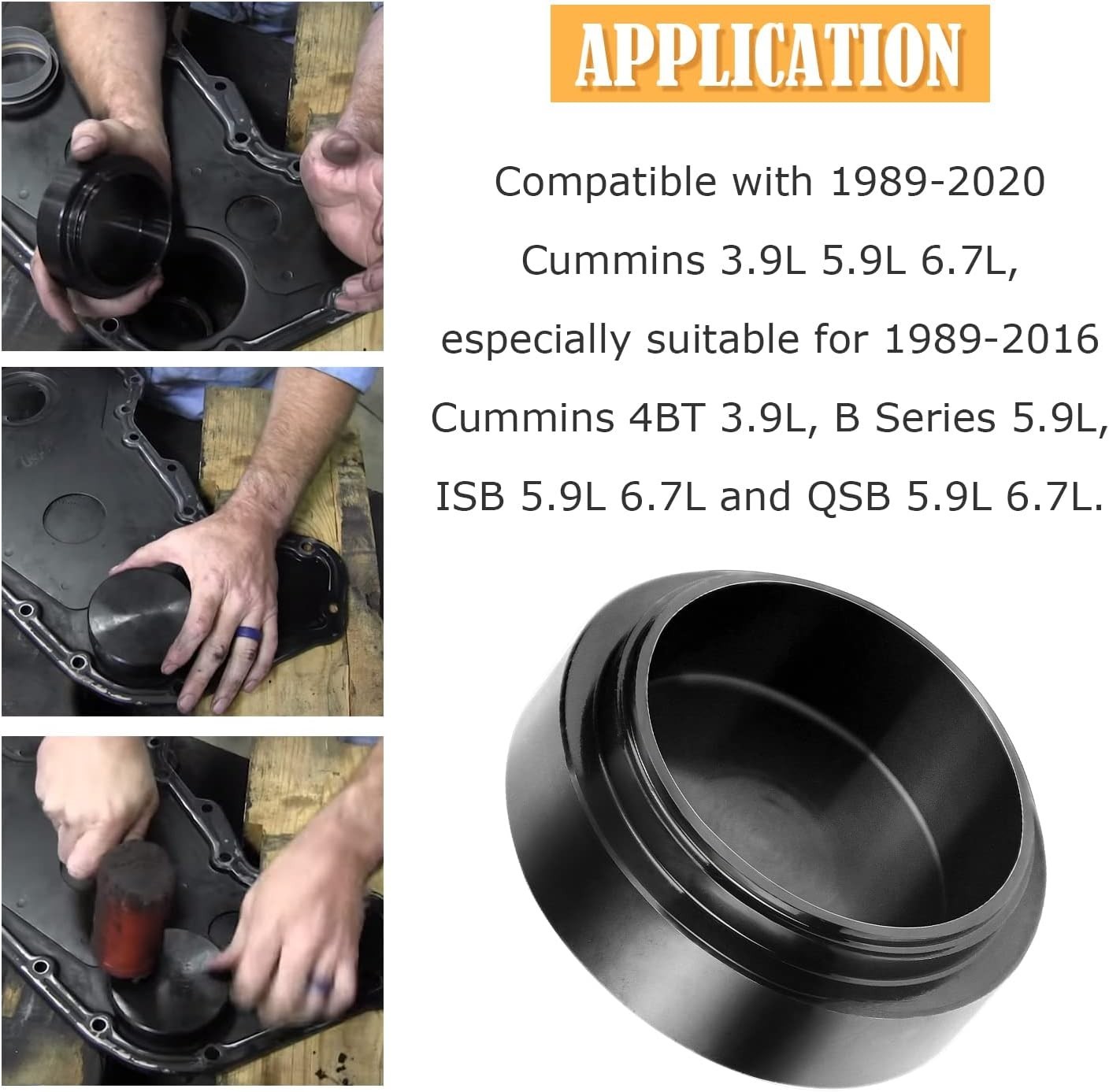 Versatile Crankshaft Seal Tool for Safe Installation in Cummins 3.9L, 5.9L, 6.7L