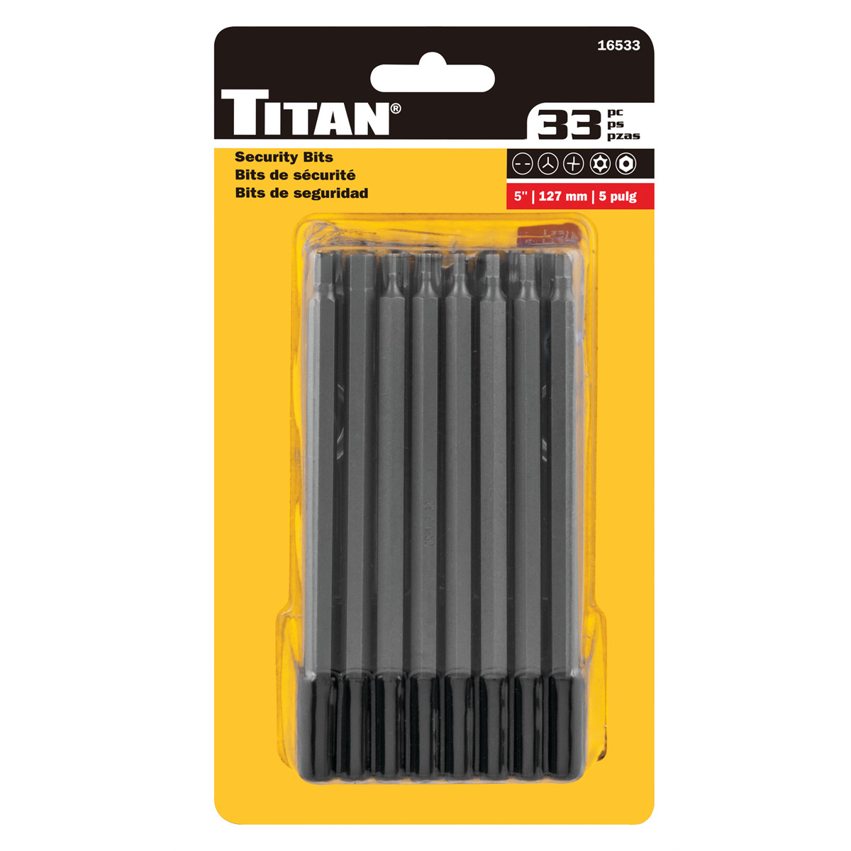 Titan 33 pc. 5 in. Security Bit Set