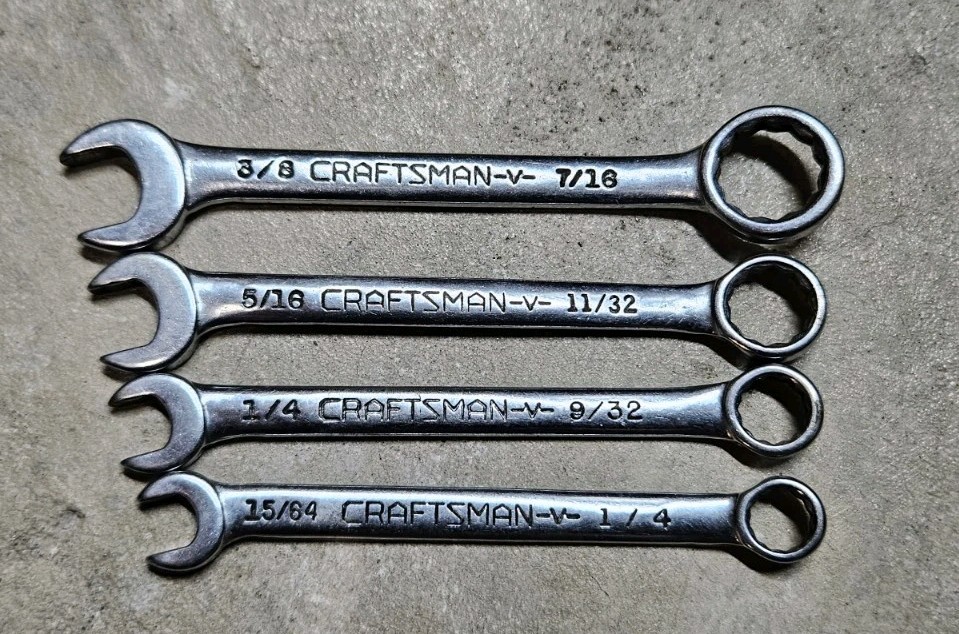 Craftsman V Vanadium 9 Piece Open Box End Wrench Set SAE