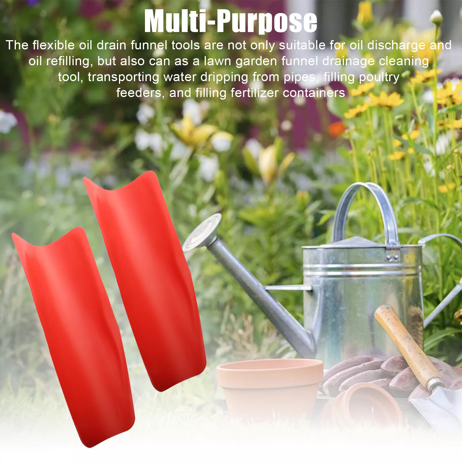 2Pcs/Set Universal Flexible Oil Draining Funnel Tool Car Fluid Filled Drainage