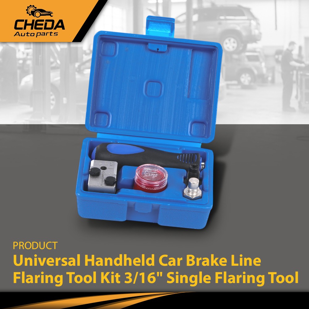 Universal Handheld Car Brake Line Flaring Tool Kit 3/16» Single Flare W/Storage