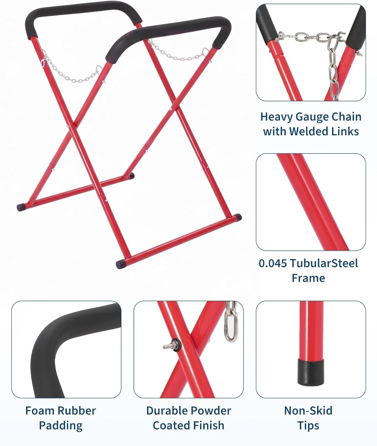 Folding Automotive Bumper & Fender Stand, Height Adjustable, 700lb Load Steel