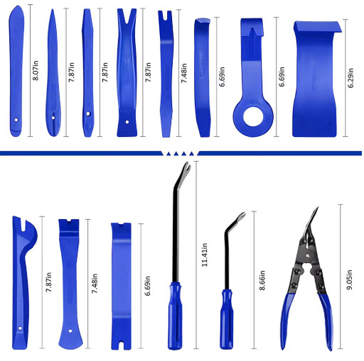 41Pc Car Trim Removal Tool Kit Panel Clip Fastener Pry Pliers Dash Radio Set