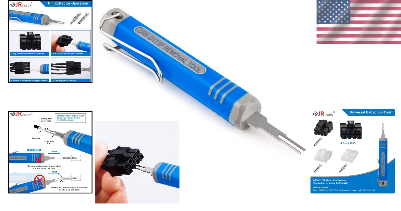 Efficient Molex Mini-Fit Jr. Pin Removal Tool with High-Grade Alloy Steel Tip
