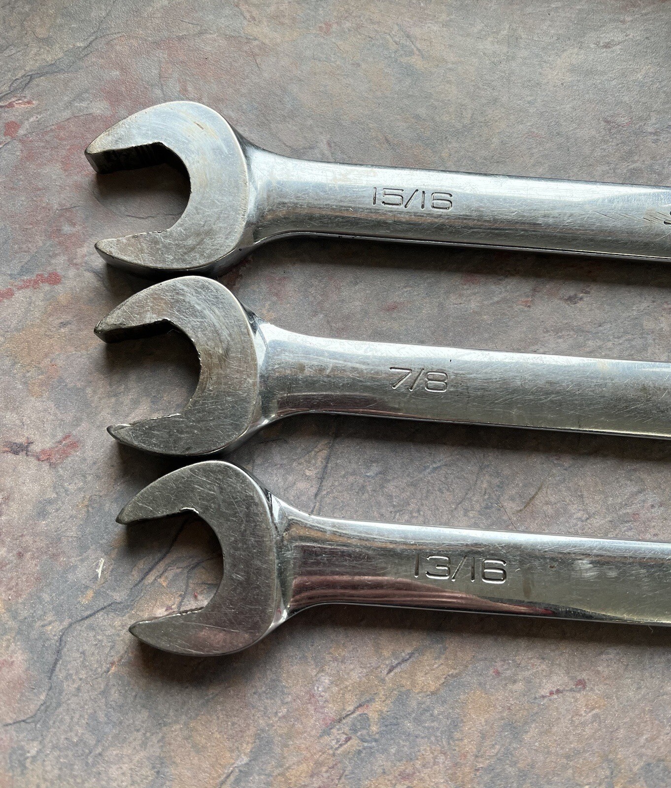 SOEX01 Snap On 13 Pc 12-Point SAE Flank Drive Combination Wrench Set 1/4”-15/16”
