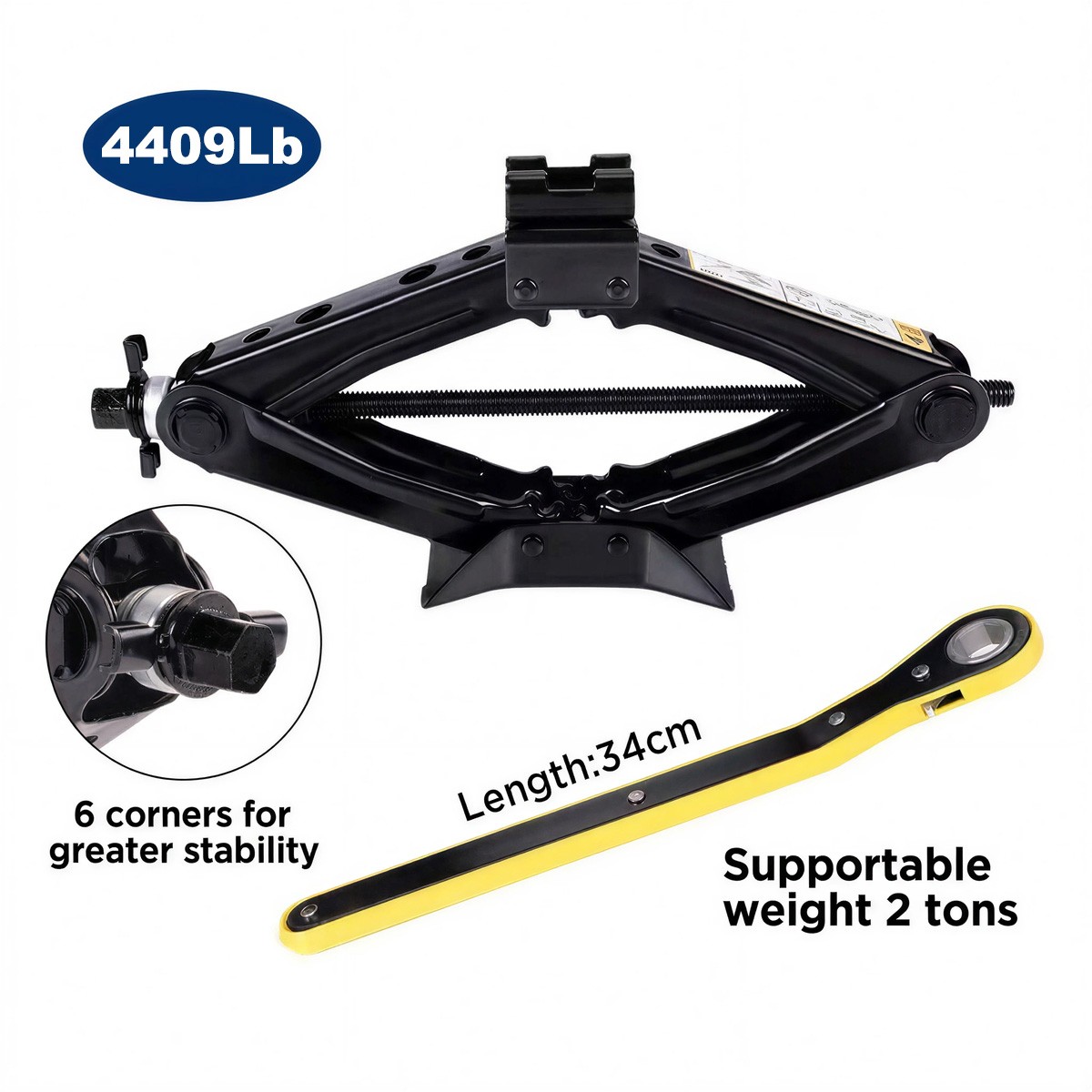 Labor Saving Jack Ratchet Wrench Tire Wheel Car Scissor Jack Ratchet Wrench 17mm
