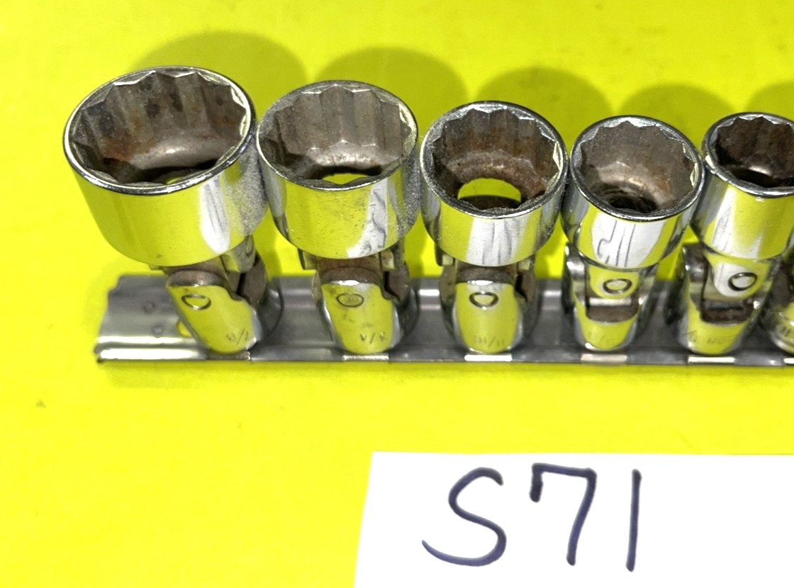 SNAP-ON TOOLS 8 PIECE 3/8 DRIVE SAE. SHALLOW SWIVEL SOCKET SET