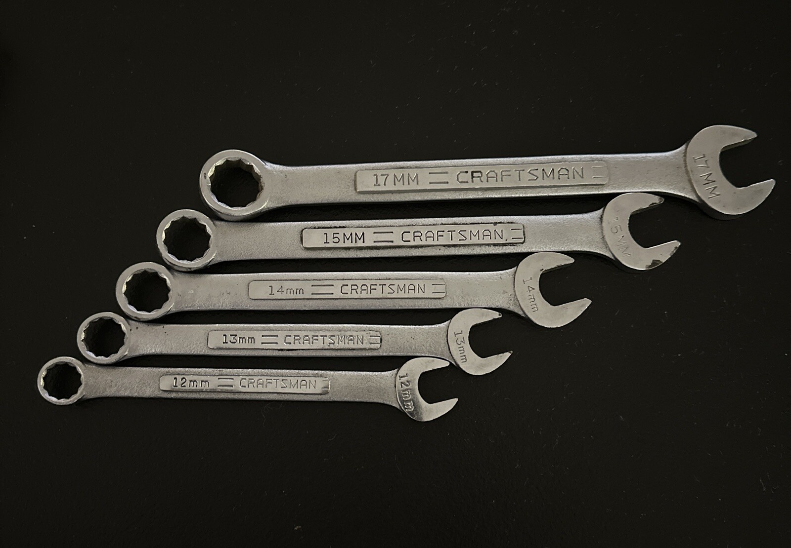 Vintage Craftsman Metric Set Of 5 Wrenches 12mm 13mm 14mm 15mm 17mm