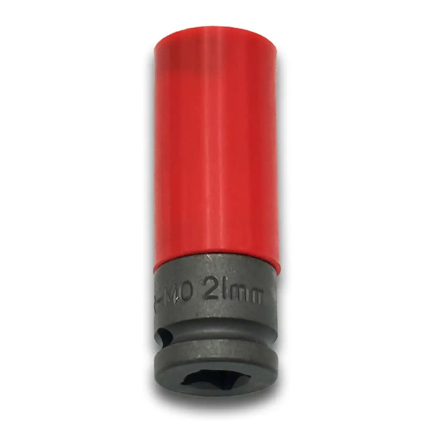 Thin wall 21mm Steel Socket w Plastic Sleeve to Protect Wheels 1/2″ Drive Metric