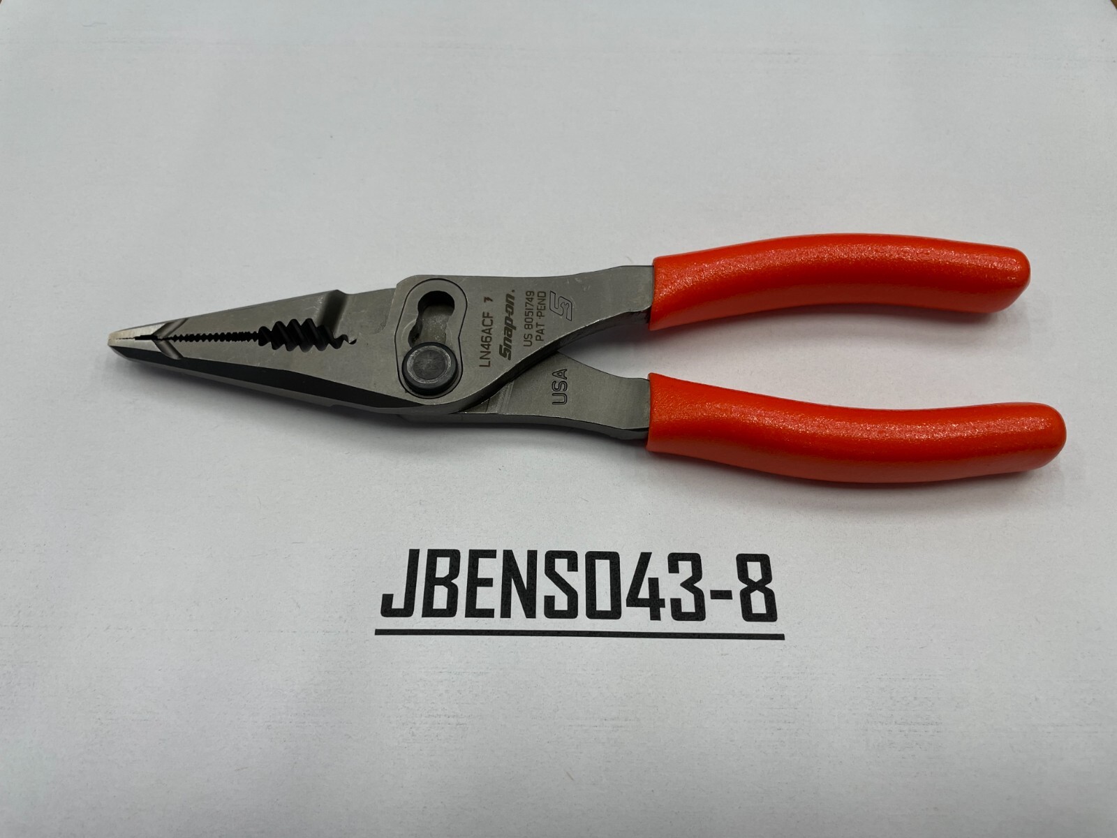 Snap-On Tools USA NEW ORANGE 7″ Soft Grip Long Nose Slip Joint Pliers LN46ACFO