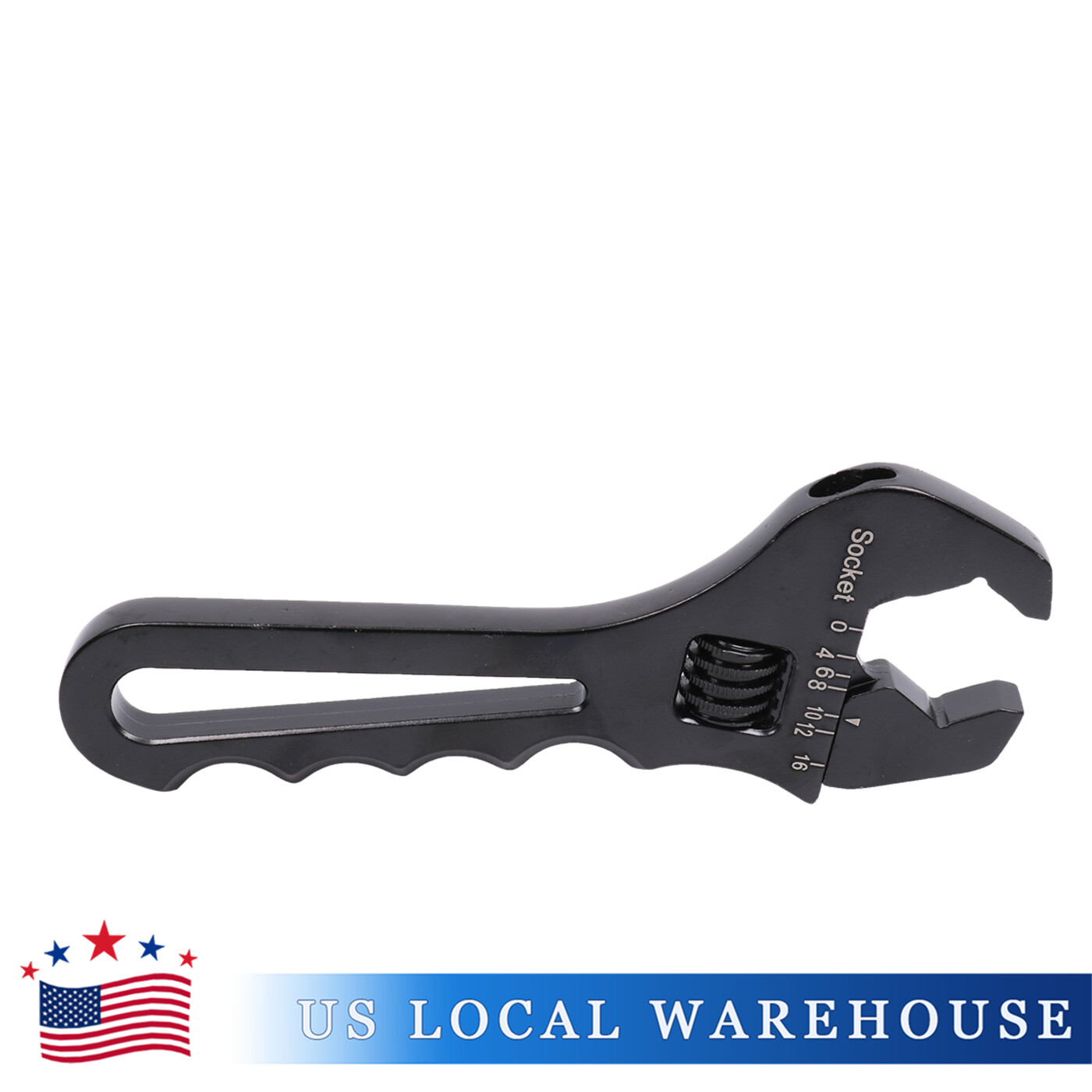 Black Adjustable Wrench Aluminum Tool Spanner Fit For Hose End Fitting 3AN-16AN