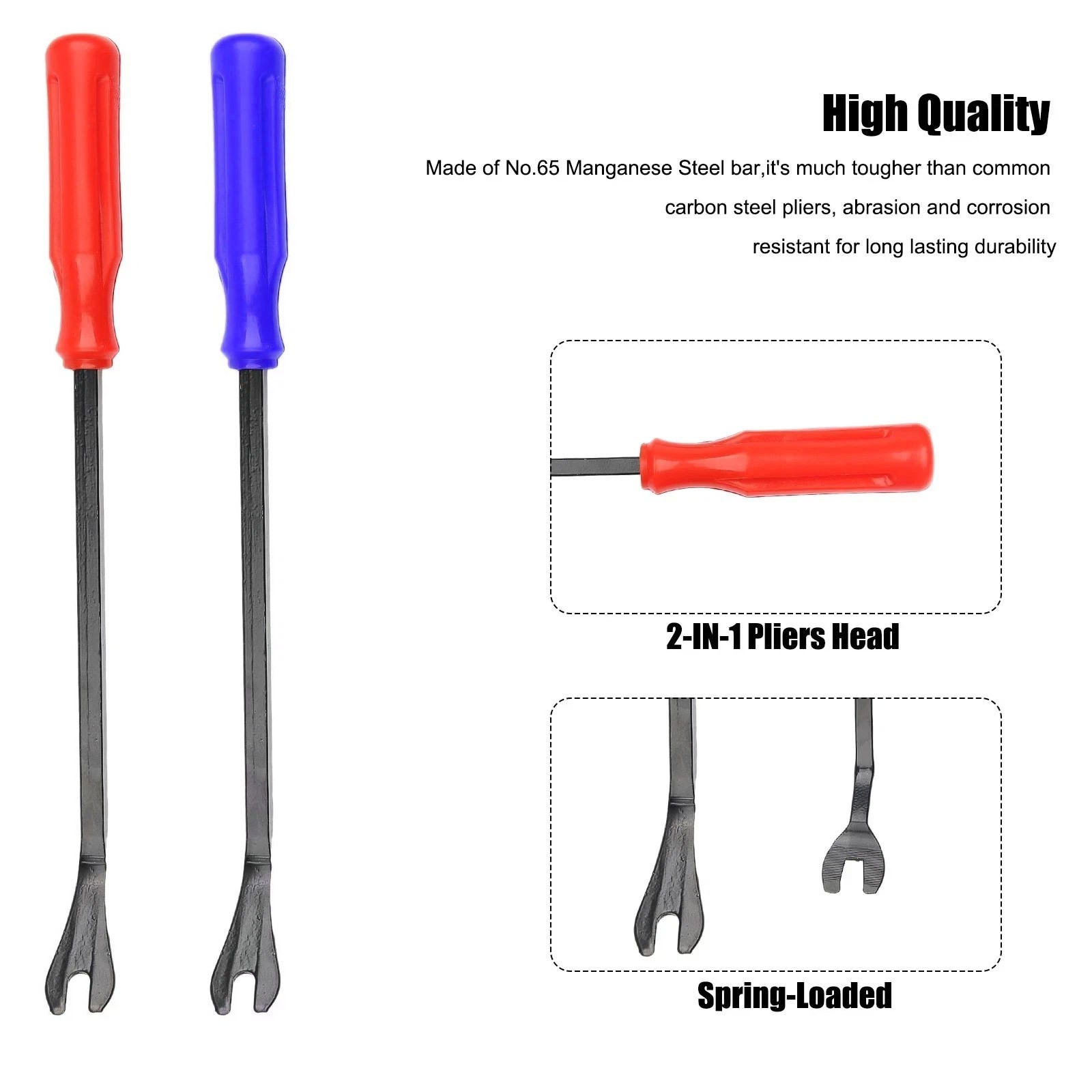 Heavy Duty Car Door Panel Plastic Fastener Remover Body Retainer Clip Pry Tool