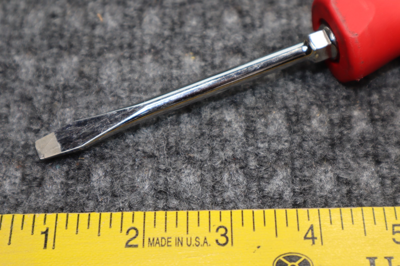 Snap On Tools 1/4″ Flat Head Screwdriver SHD4 Slotted Grip Red Gray USA Made