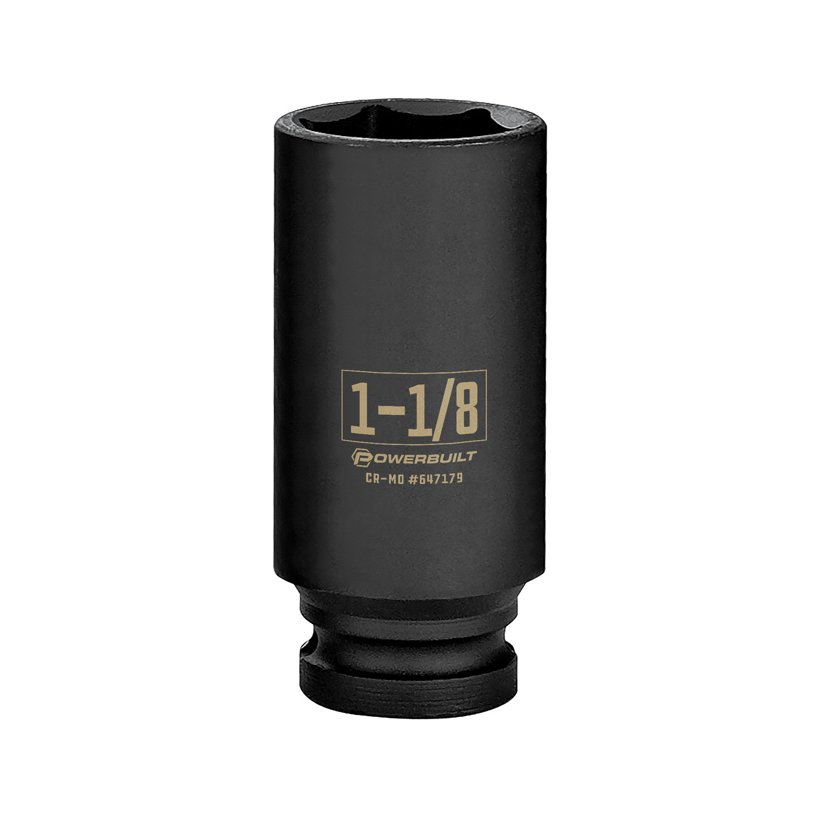 Powerbuilt 1/2 Inch Drive x 1-1/8 Inch 6 Point Deep Impact Socket – 647179