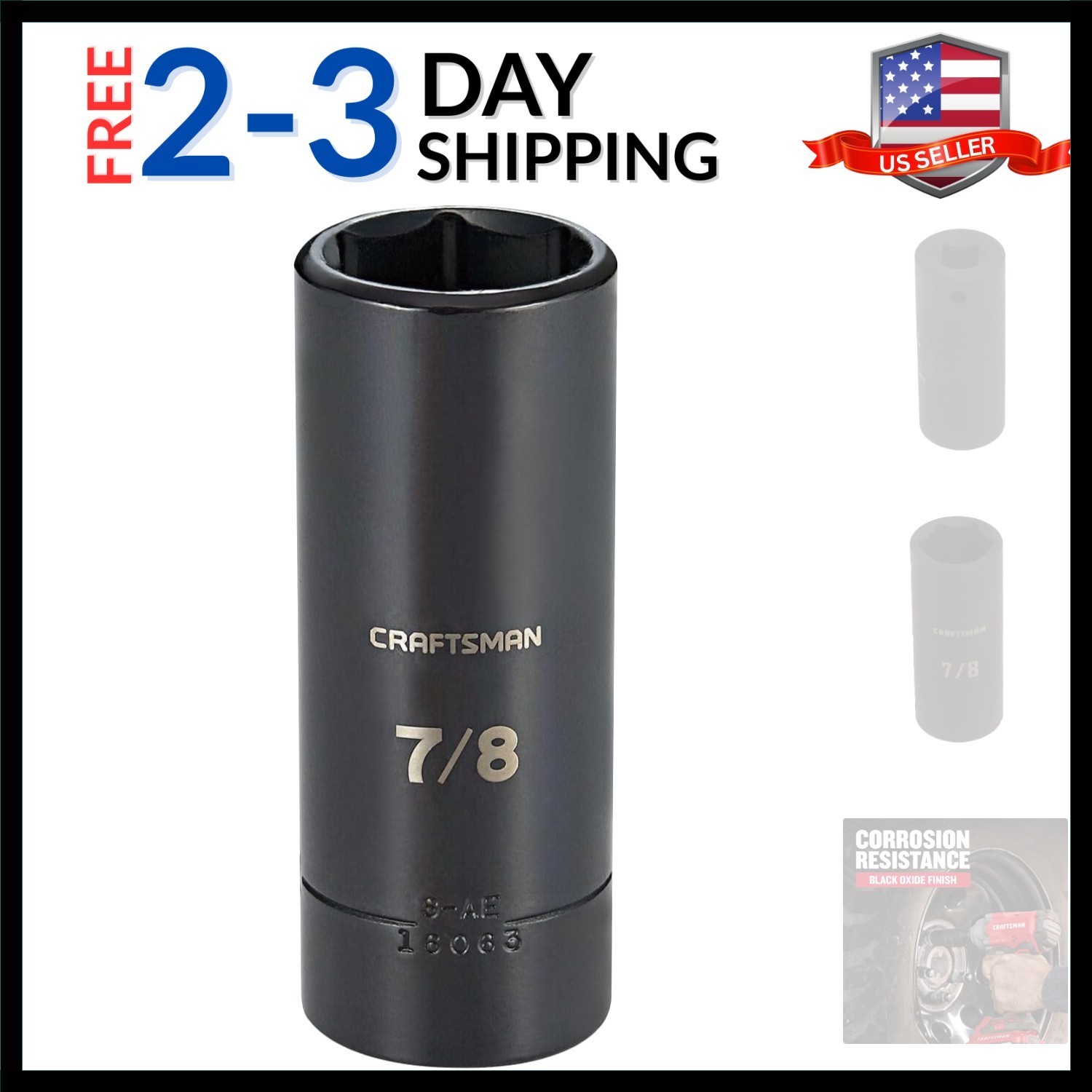 Deep Impact Socket, SAE, 1/2-Inch Drive, 7/8-Inch