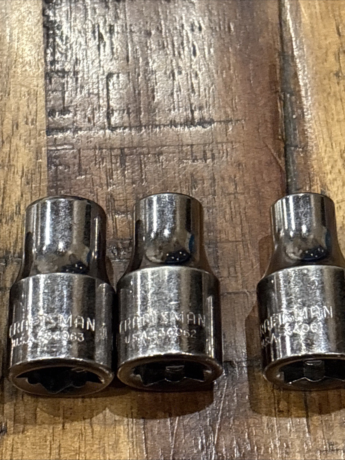 Craftsman 1/2” Laser Shallow Socket Set 9mm – 22mm 1/2” Drive 12pt 11pc USA EUC