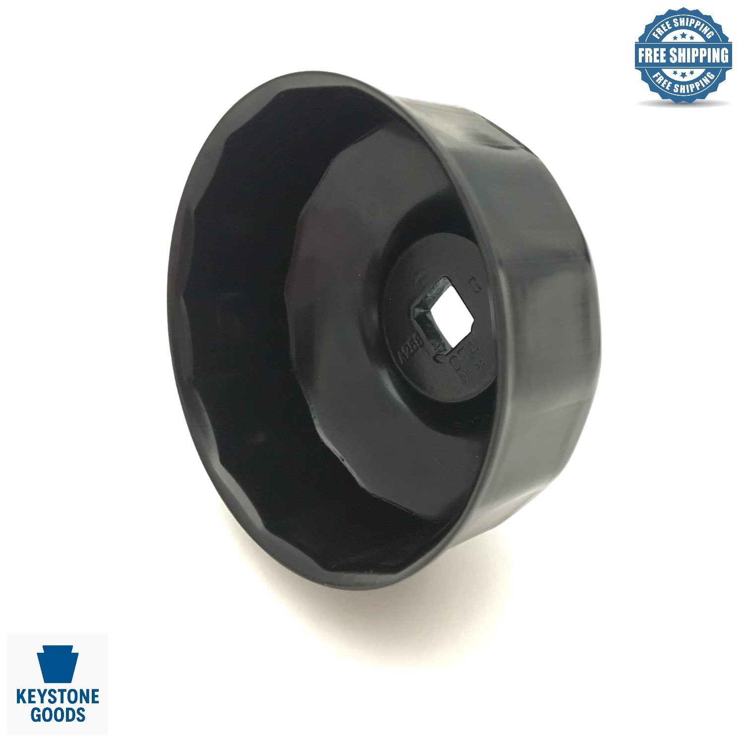 68mm Cap-Type Oil Filter Wrench – Deep-, 14 Flutes, 3/8-Inch Drive, Black Fin…