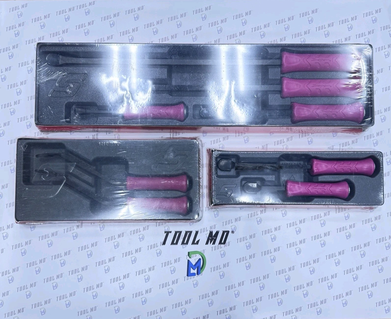 Snap-on Tools USA NEW 8pc ELECTRIC PINK Striking Prybar / Chisel / Scraper Sets