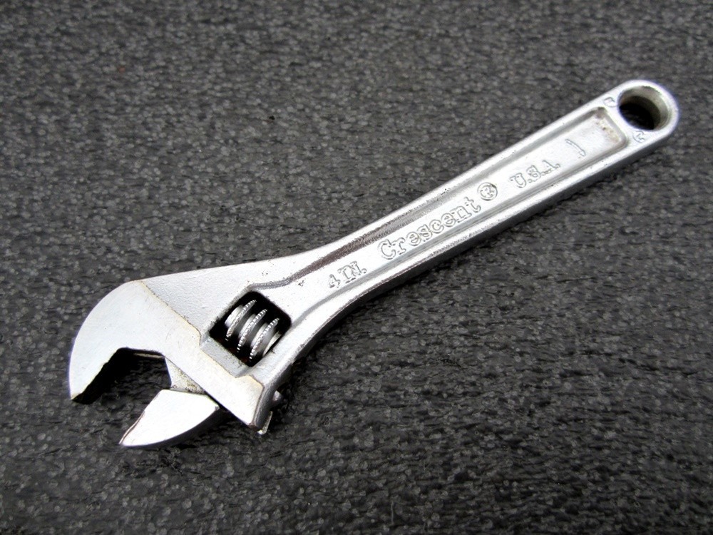 Vintage Crescent 4″ Adjustable Wrench Crestoloy Made in USA