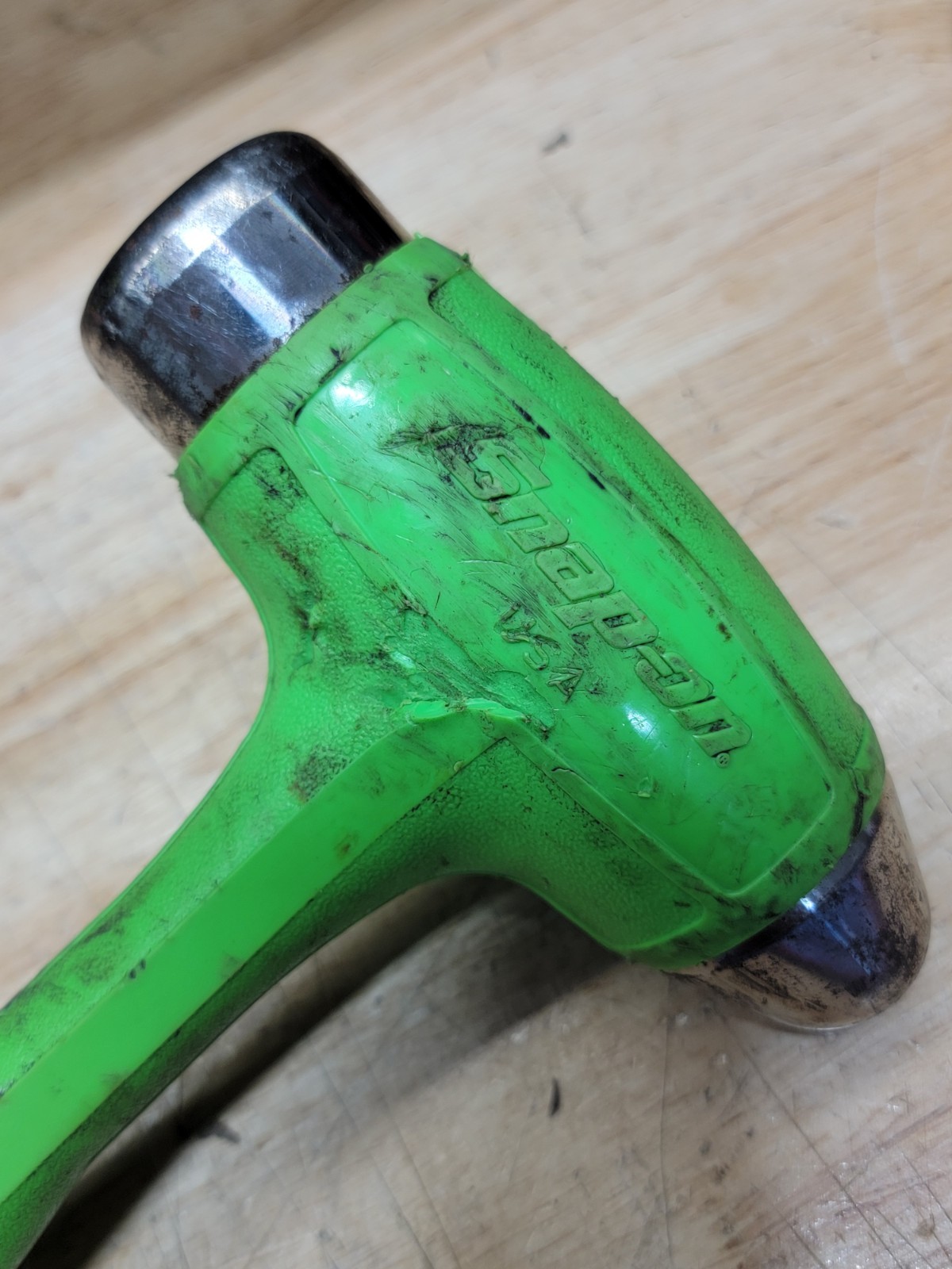 SNAP-ON HBBD32, 32oz Ball Peen Soft Grip Dead Blow Hammer Green USA MADE SNAPON