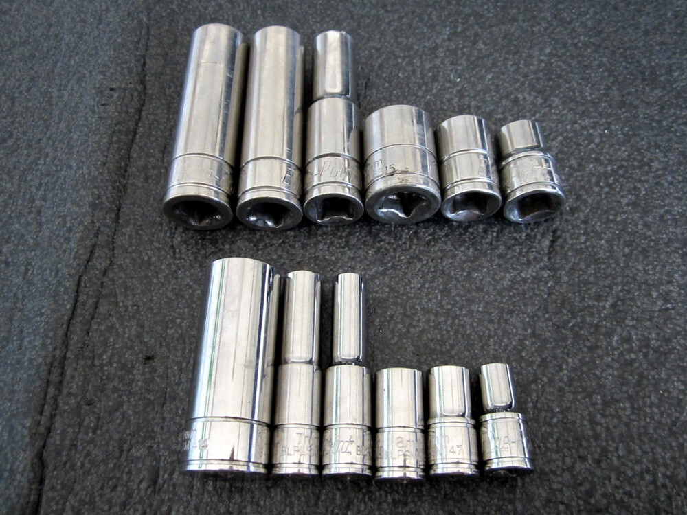 Mixed Lot of Blue-Point 1/4″ & 3/8″ Drive Metric Sockets 6pt 12pt Short Deep