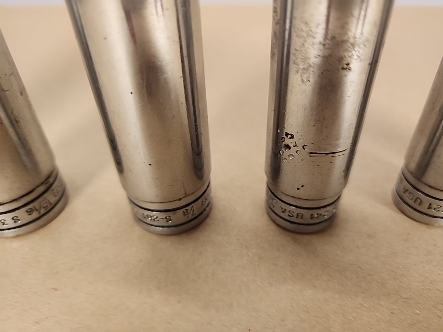 Snap On 1/2″ Drive 12-Point SAE Deep Chrome Socket S161 S241 S281 S301 S381 6pcs