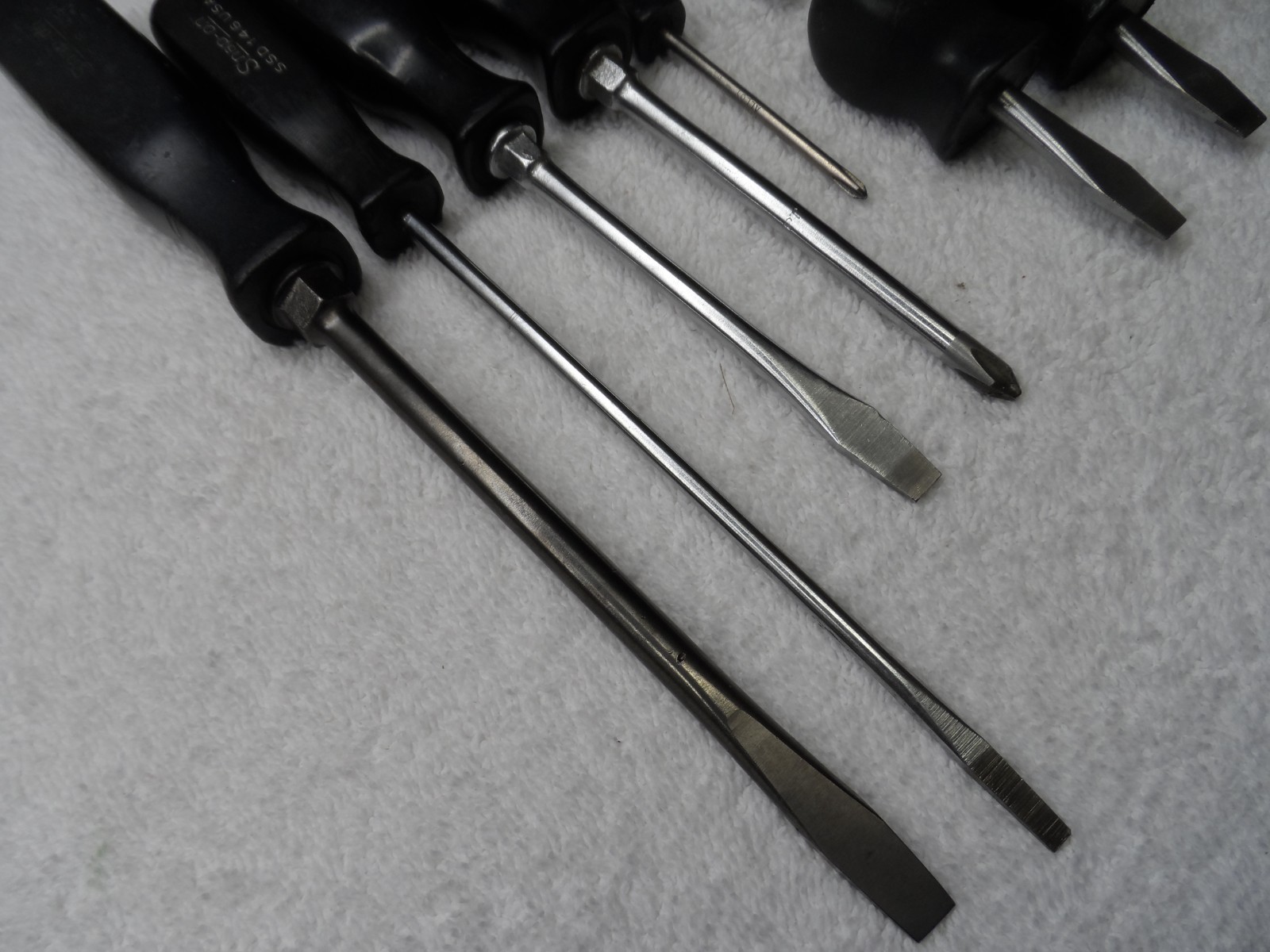 Snap-On 3 Phillips 6 Slotted Screwdriver Set. made in USA (Black) – 9 pcs