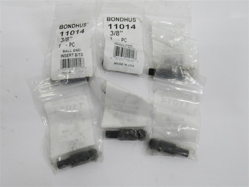 Bondhus 11014, 3/8″ Ball End Insert Bit, 1/4″ Hex, 1-1/4″ Long, 6 Pack