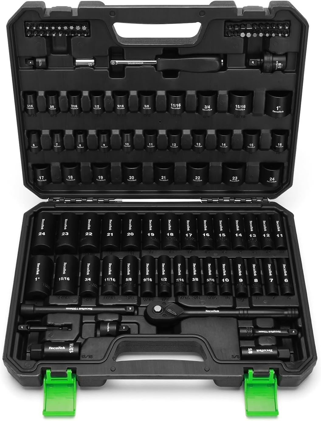 109PCS 3/8″ Drive Impact Socket Set SAE Metric Deep Shallow 6 Point Tool Kit