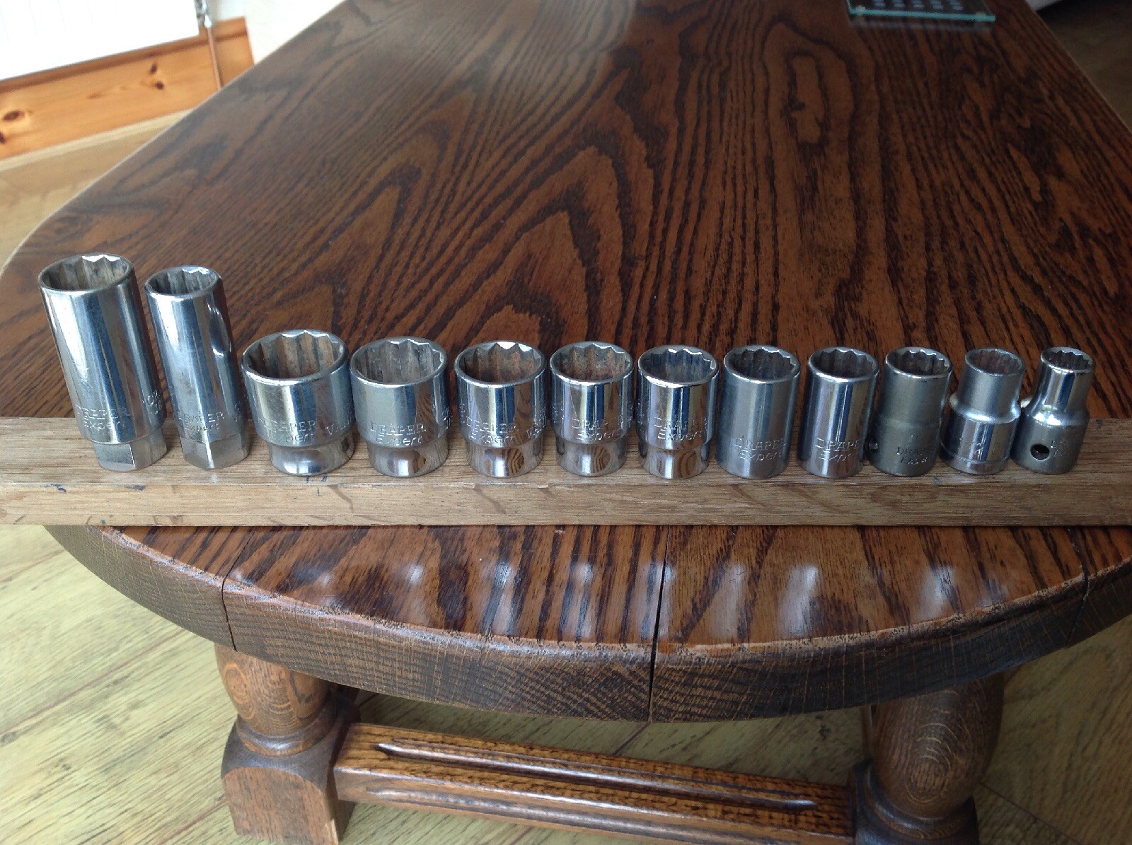 12 Draper Expert AF Sockets With 1/2″Drive 1″ to 7/16″ & 2 Spark Plug Sockets.