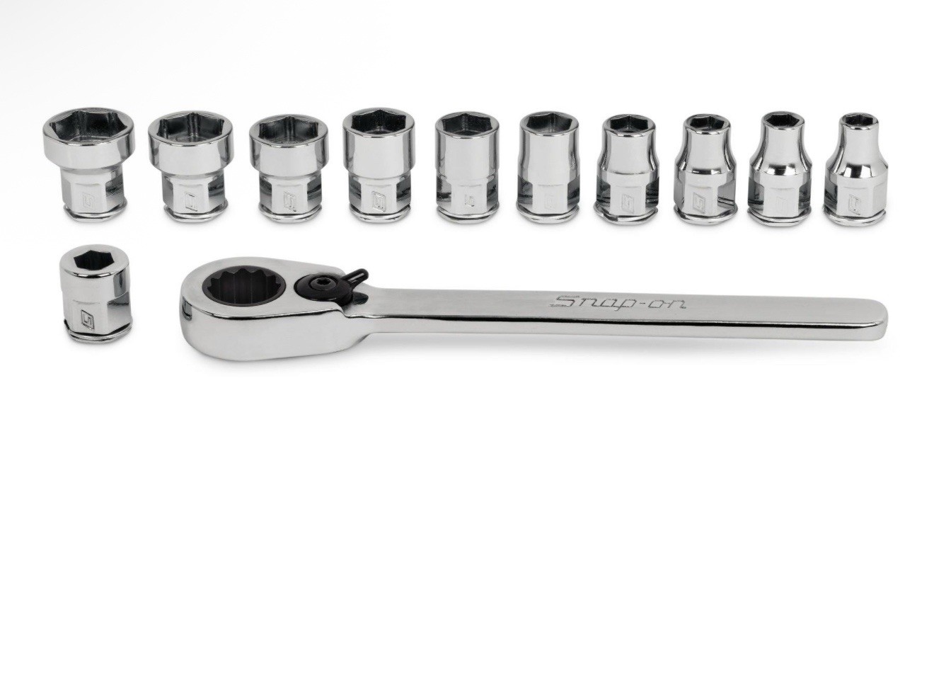 Snap-On 12pc 1/4″ Drive 6pt Metric Flank Drive Low Profile Ratchet/Socket Set