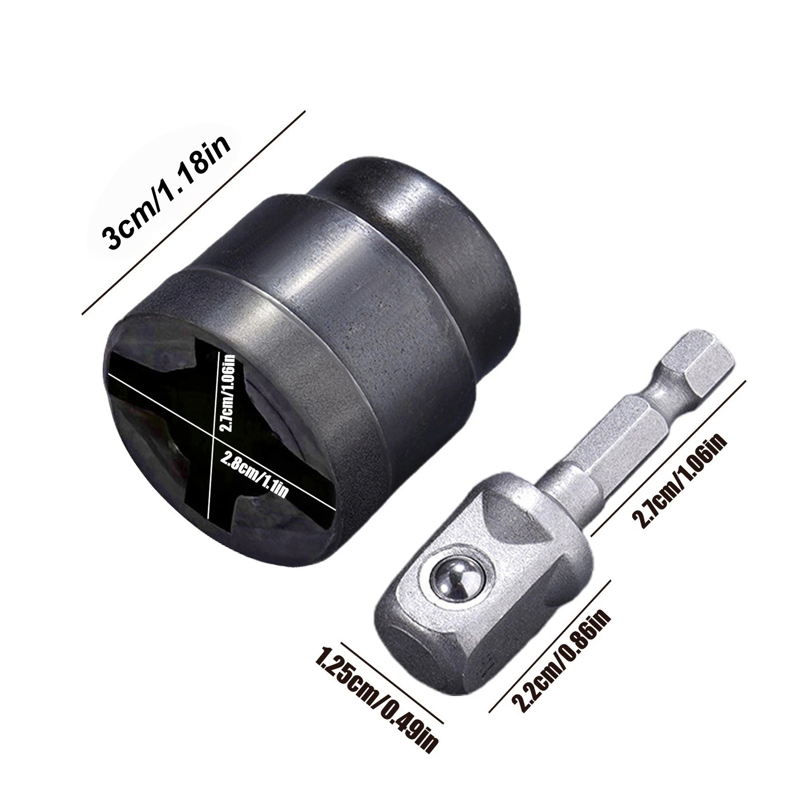 Power Drill Adapter for Scissor Jack, High Carbon Steel Socket Converter Tool
