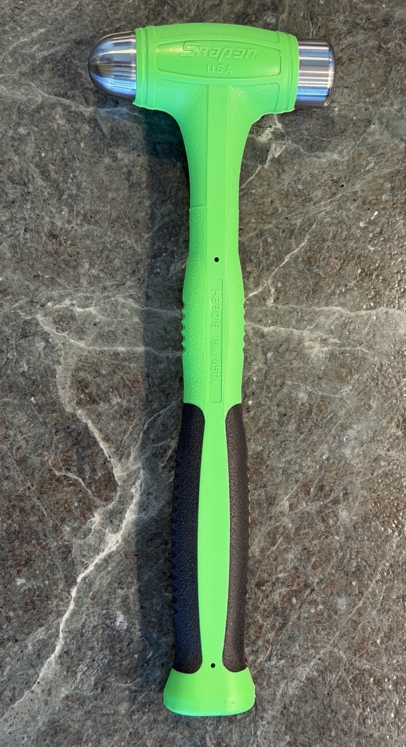 NEW Snap-on Tools GREEN 16oz Soft Grip Dead Blow Ball Peen Hammer HBBD16 HBBD16G
