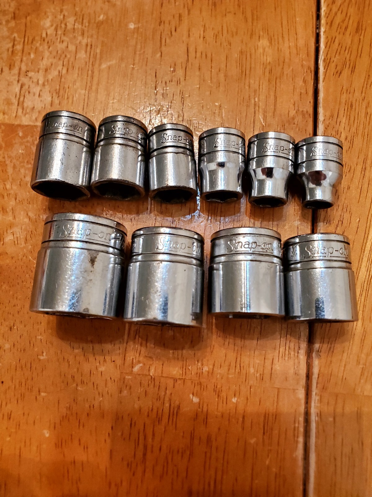 Snap On 3/8 Drive 5/16-7/8 6PT Shallow Sockets Lot Of 10