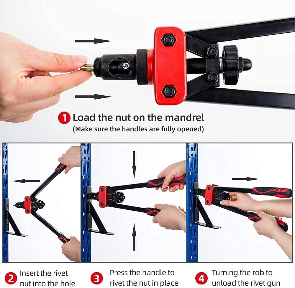 RZX 14″ Rivet Nut Tool, Hand Riveter Gun Blind nut ，Insert rivnut…
