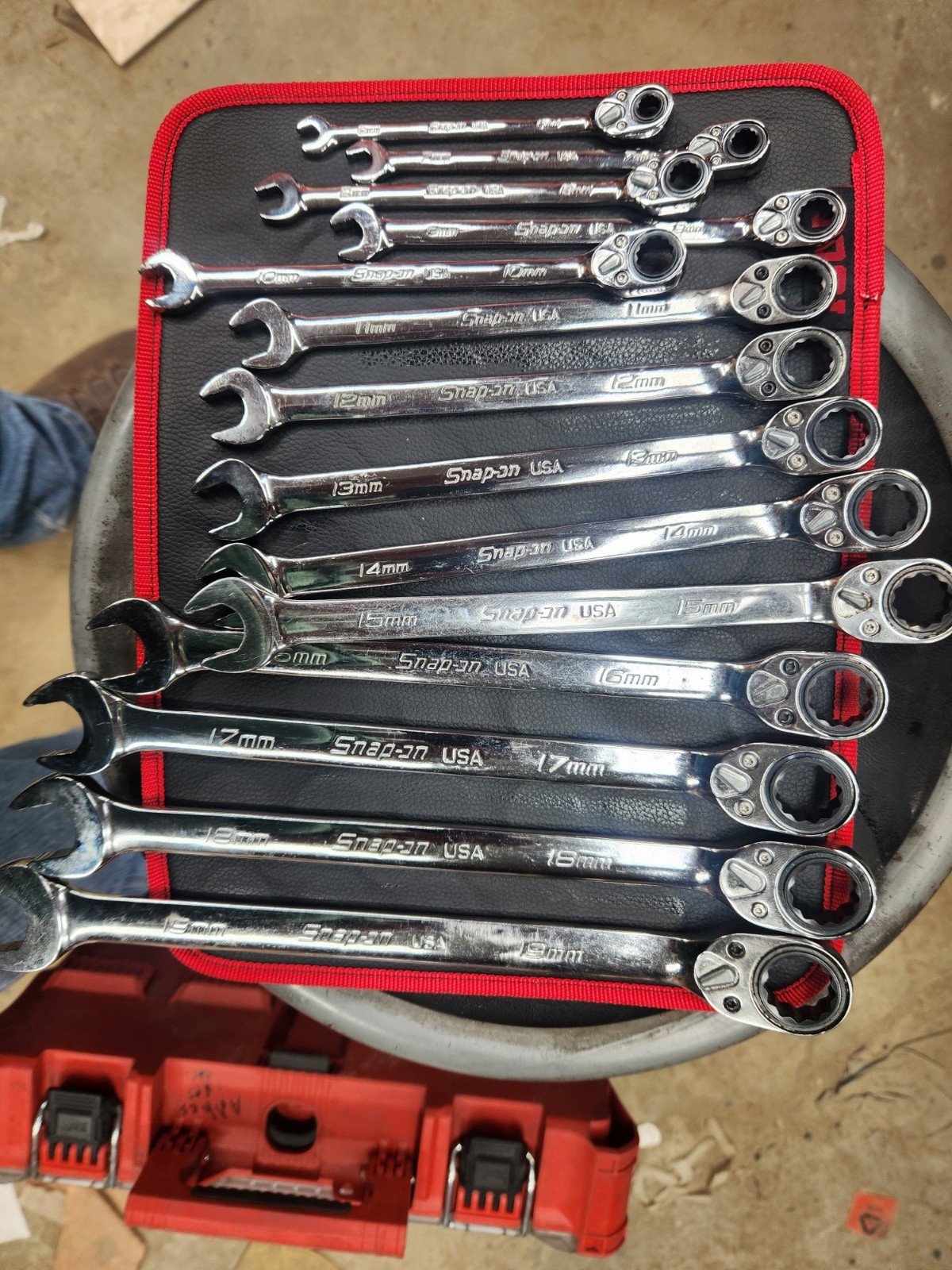 Snap On 14 Piece Flank Drive Plus Metric Ratcheting Box Combination Wrench Set