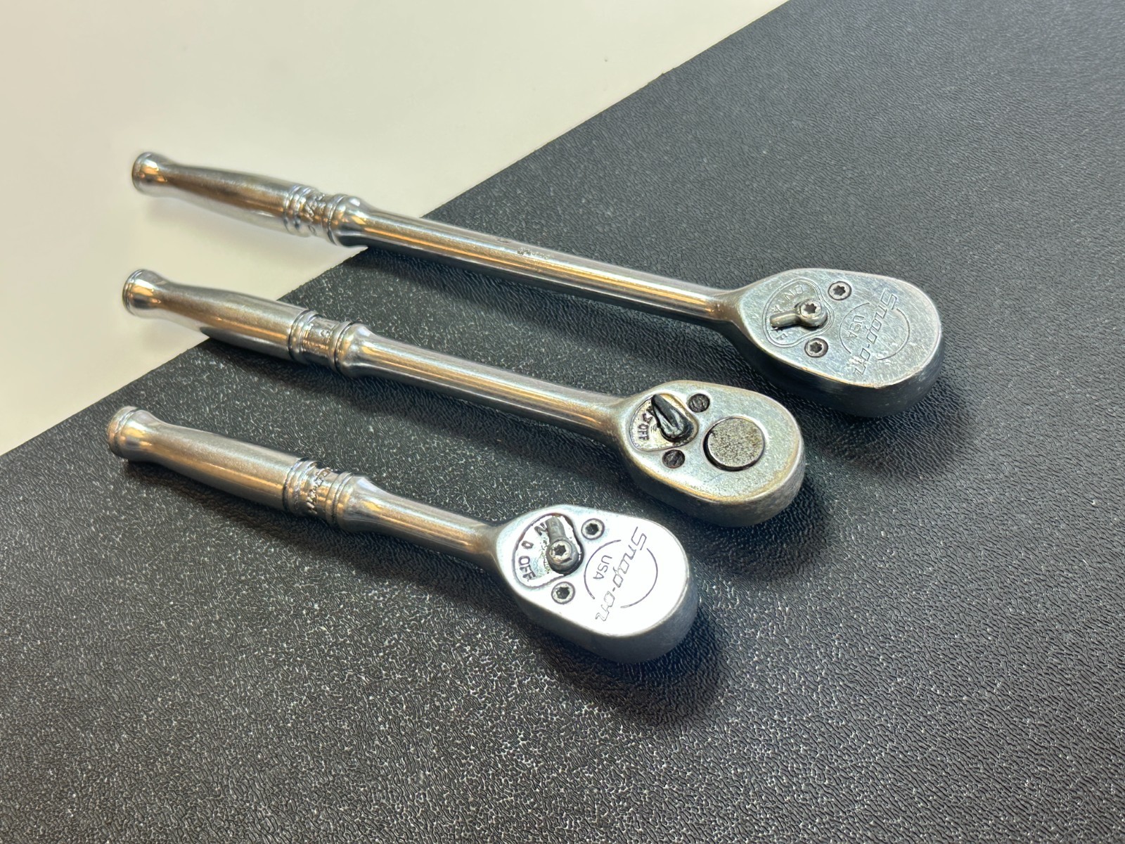 🇺🇸 Snap-on Tools USA 3pc 1/4” Drive Chrome Ratchet Set Lot TML830, TM75, TM830