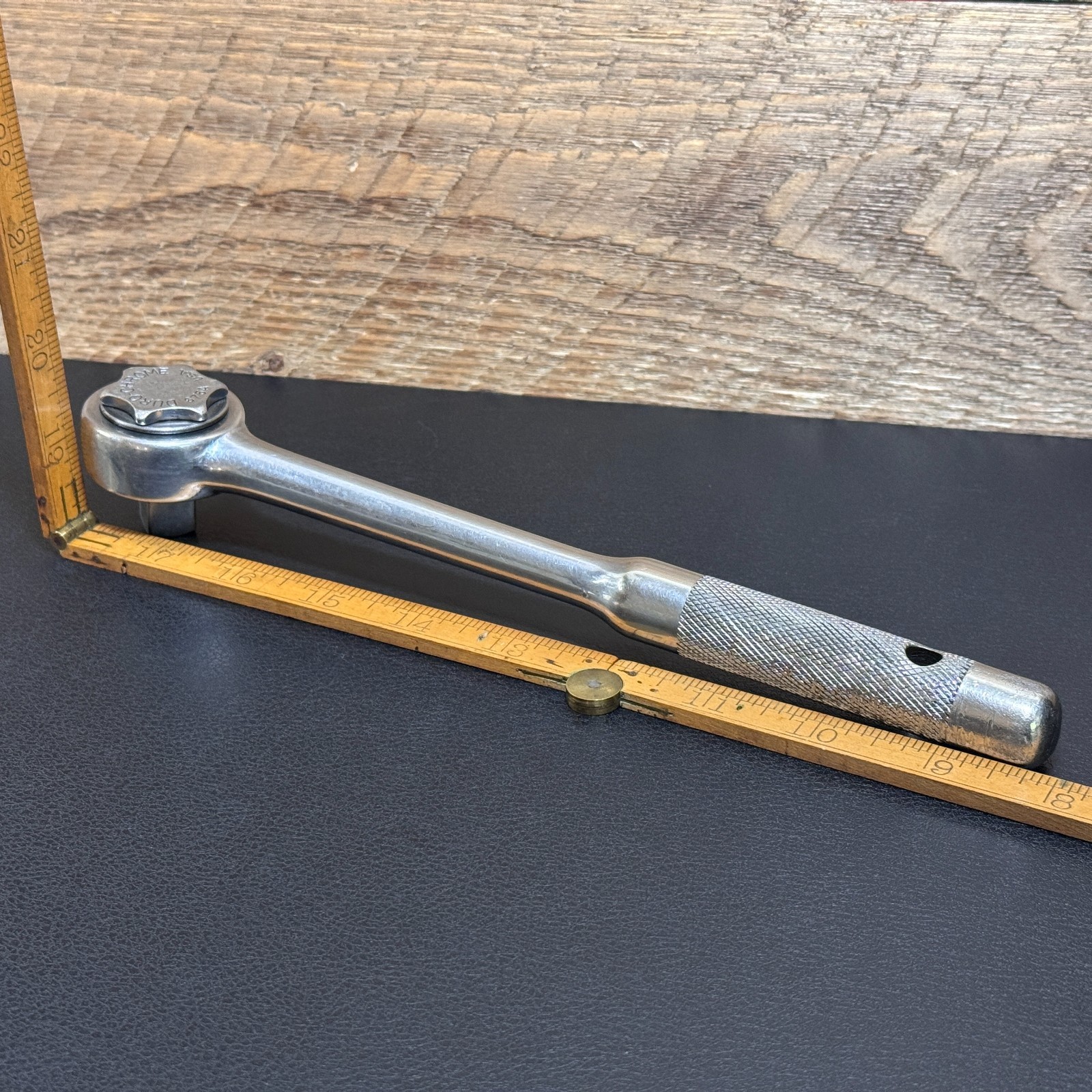 DURO-CHROME 675A 1/2 Drive Ratchet Reversible w/ Knurled Handle 10″ Vintage USA
